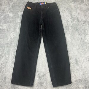 Empyre Jeans Vtg Women 25 Corduroy Black Relaxed Fit Skater Graffiti Y2K